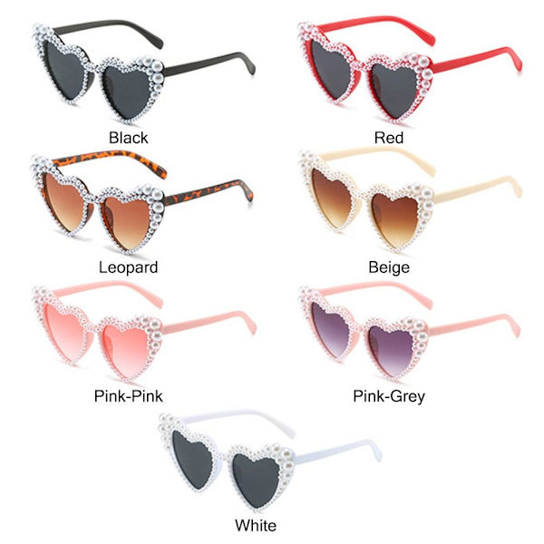Imitation Pearl Frame Solbriller Cat Eye Eyewear SORT SORT Black