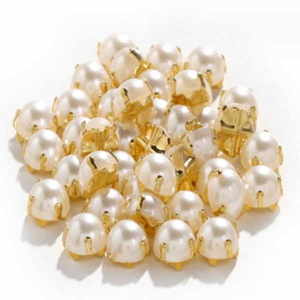 200st 10MM Pearl Beads Akryl Flatback