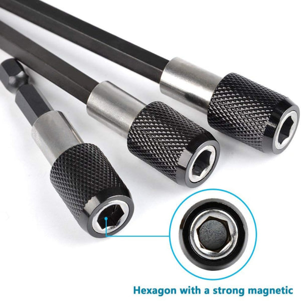 3 STK 1/4" AEG Slagdriver Hex Drill Holder Skrue 60MM3STK 3 STK 60mm3pcs