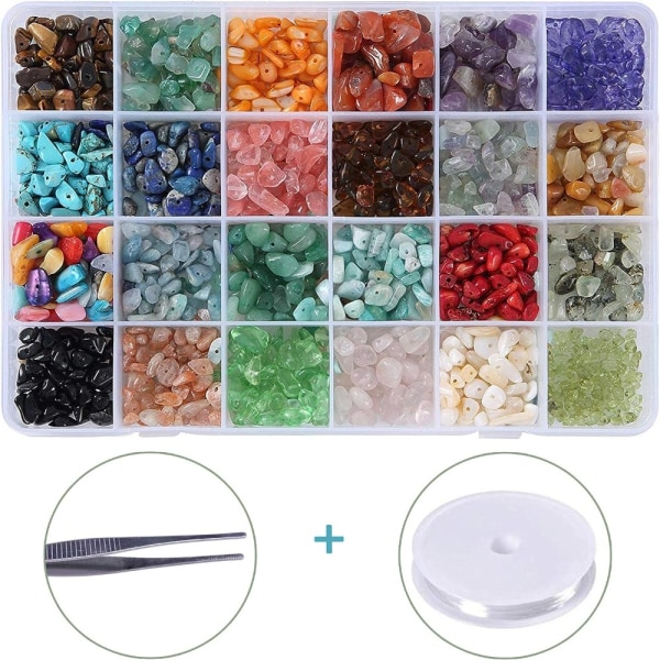1500 STK Natural Chip Stone Beads Crystal Rocks Beads Uregelmessig