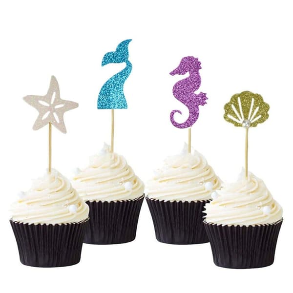 24stk Cupcake Topper Cake Topp Flag SEASHELL SEASHELL Seashells