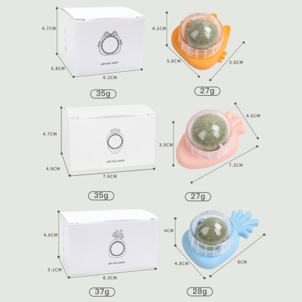 2kpl Catnip Balls Cat Minttu APPELSIININEN ANANAS ANANAS Orange Pineapple-Pineapple