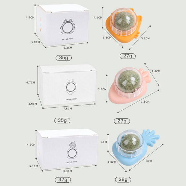 2STK Catnip Balls Cat Mint BLÅ GULEROD GULEROD Blue Carrot-Carrot
