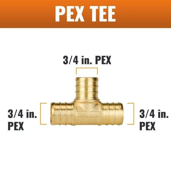 5 Pack T PEX T-stykke krympefittings Rørfittings