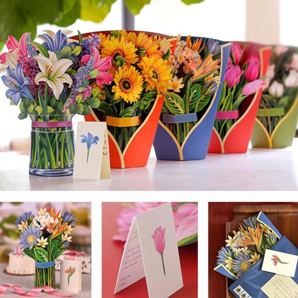 3D Pop-up Buket Papir Blomster SOL BLOMST SOL BLOMST Sun flower