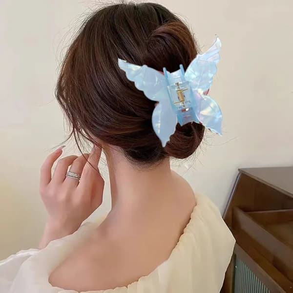 Butterfly Hårklemmer Hår Griper BLÅ Blue