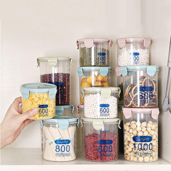 2 Stk Fødevarekonserveringsbeholder Korn Korn Krukke BLÅ 800ML Blue 800ML