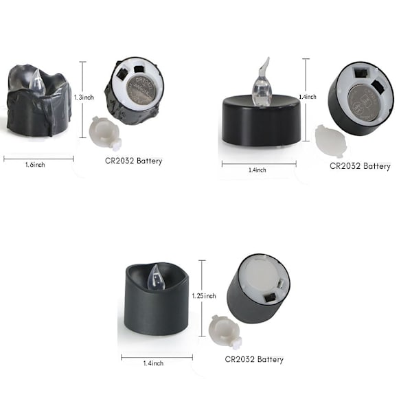 12 stk Led elektronisk stearinlys sort stearinlys 1 1 1