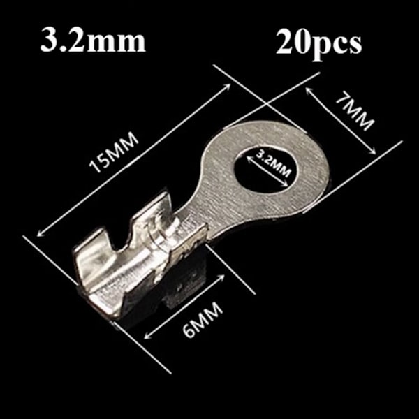 20stk End Lug Terminal O Ring Bar 3,2MM 3.2mm