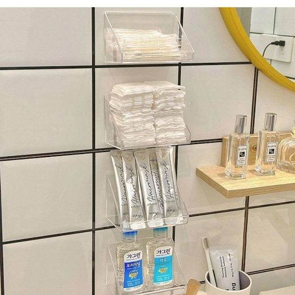 2kpl Kosmetiikka Säilytysalusta Makeup Organizer Hylly VALKOINEN White