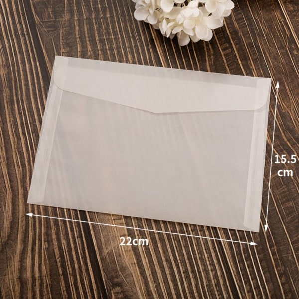 10 stk. Semi-transparente konvolutter vindueskonvolutter 22X15,5 cm 22x15.5cm