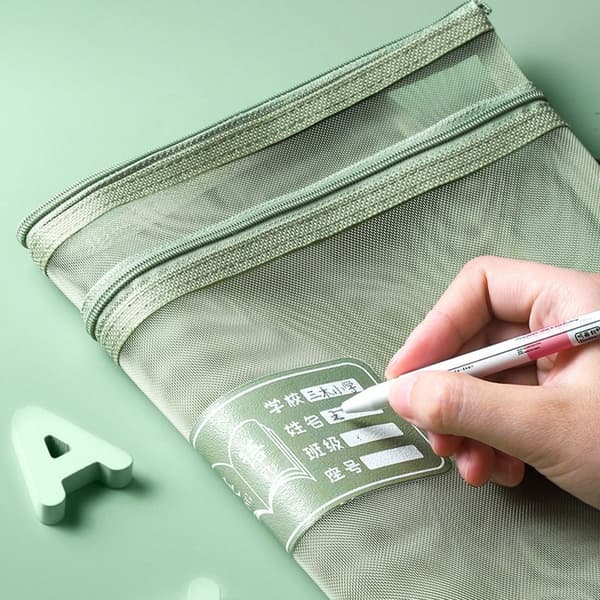 2st Dokumentpåse Brevpapper Case Förvaringsväska GRÅ Gray Single Layer-Single Layer