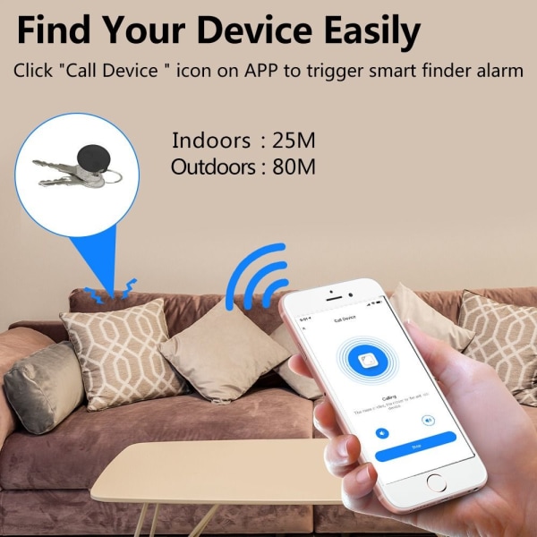 Anti-Lost Alarm Mini GPS Tracker VALKOINEN white