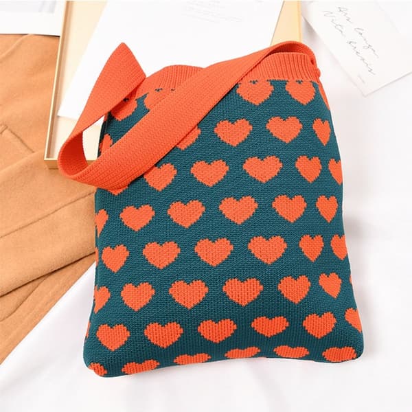 Knit Handbag Kangaskassi MUSTA black