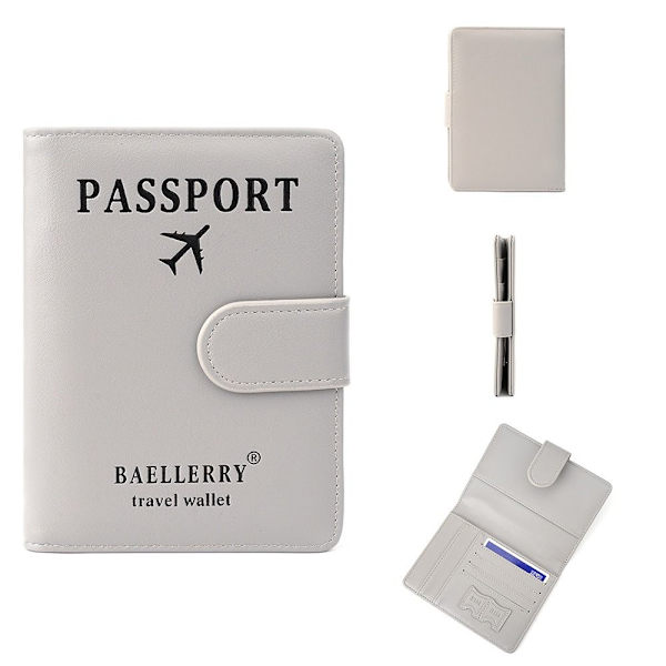 Passport Covers RFID Passport Clip GRÅ Grey