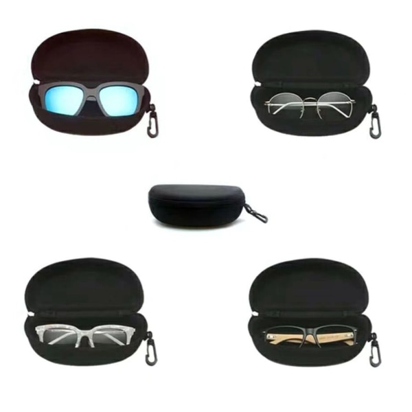 2 stk Glidelås Solbriller Hard Case Eye Briller Solbriller Protector BLACK