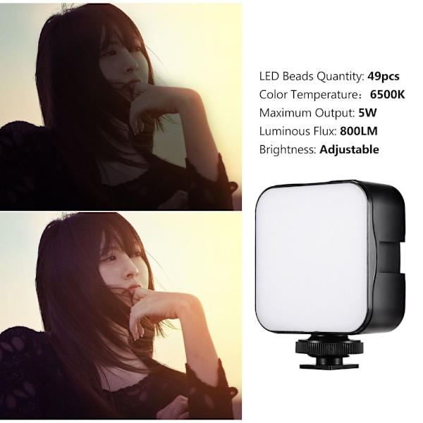 LED-videovalo 6500K täyttölamppu 2kpl 2kpl 2pcs
