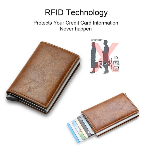 Anti-tapt kortlommebok RFID-blokkeringslommebøker BLÅ STIL1 STIL1 Blue style1-style1