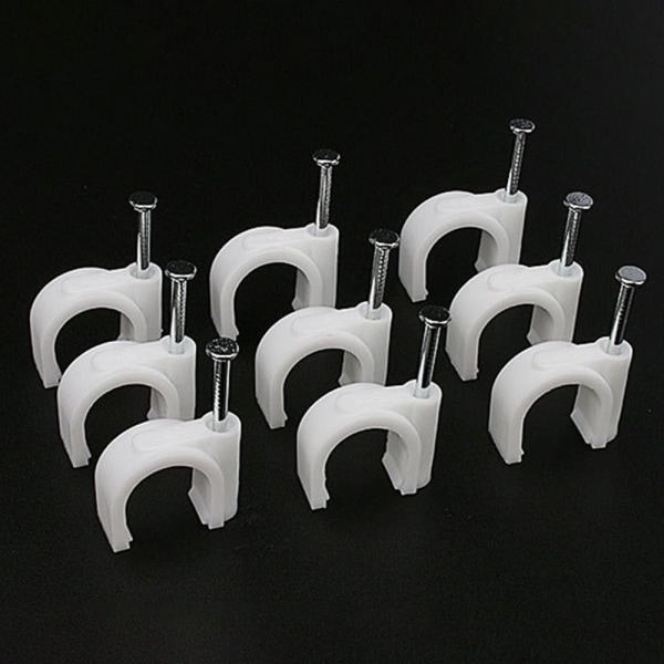 100 stk Circle Wall Clip Kabelklemmer 5MM 5mm