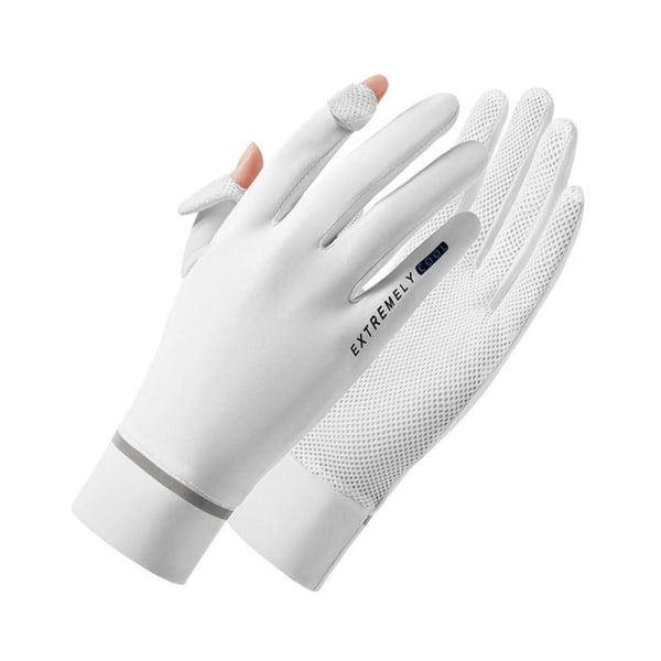 Ice Silk Handsker Anti-UV Handsker HVID white