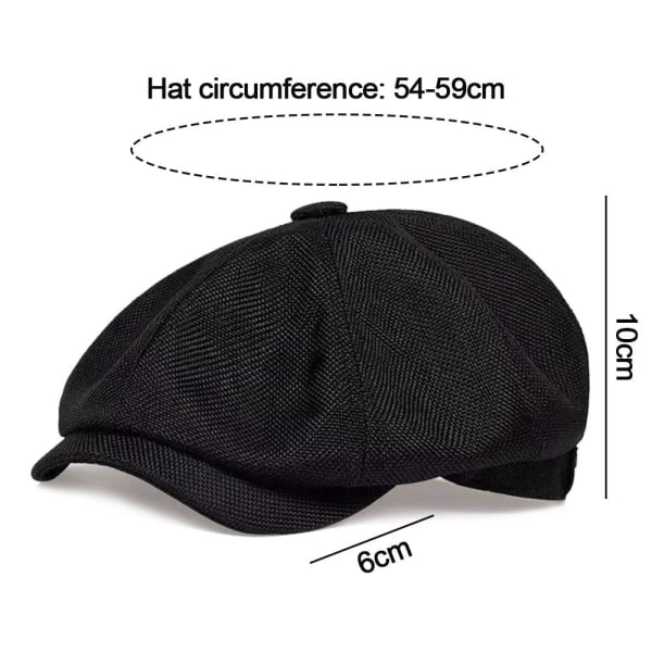 Retro Baretti Hattu Newsboy Hat MUSTA black