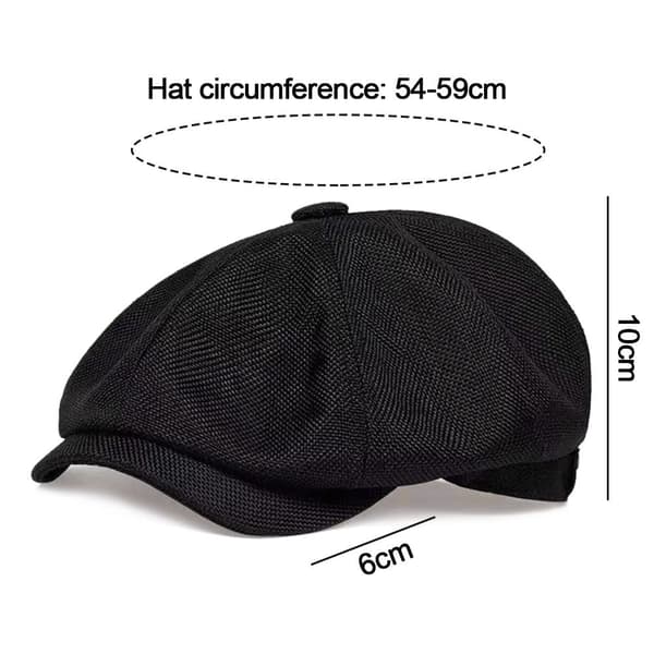 Retro Beret Hat Newsboy Hat SORT black