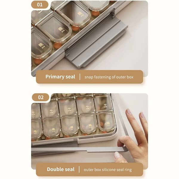 Pill Organizer Medisin Divider BLÅ blue