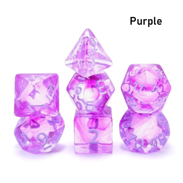 7 Stk/sett DND Terning Polyhedral Terning LILLA LILLA Purple