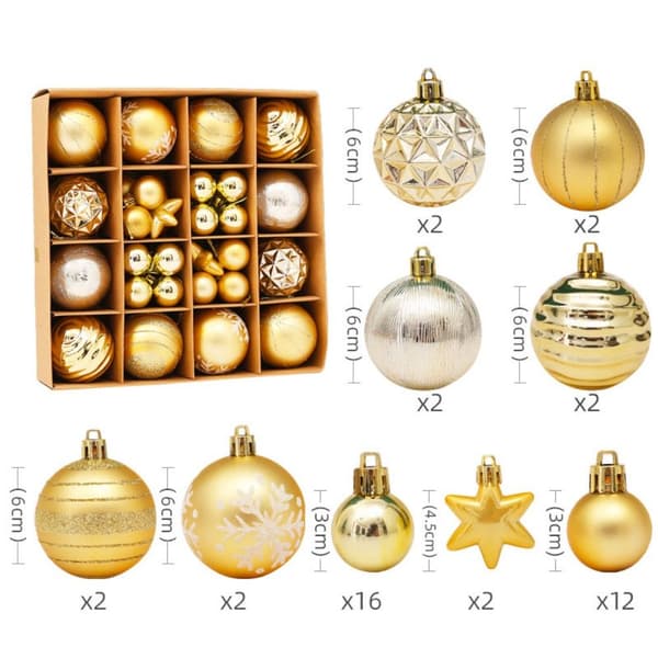 Juletre hengekuler Juleball 44STK SET D 44STK SET D 44pcs set D