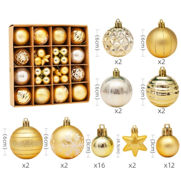 Julgranshängande bollar Xmas Ball 44ST SET B 44ST SET B 44pcs set B