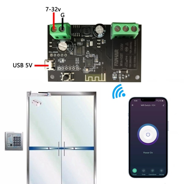 Trådløs Smart Switch Relay Module WiFi Repeater Module Wifi