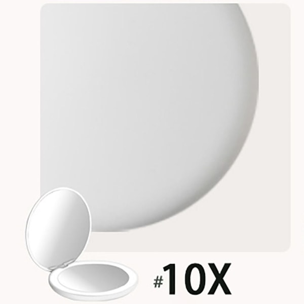 Led Sminkspegel Kompaktspegel VIT 10X 10X WHITE 10X-10X