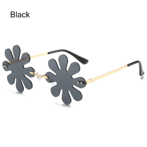 Flower Shape Solbriller Mode Solbriller SORT SORT Black