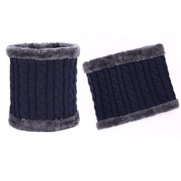 Stickad halsduk tjock halsring NAVY navy