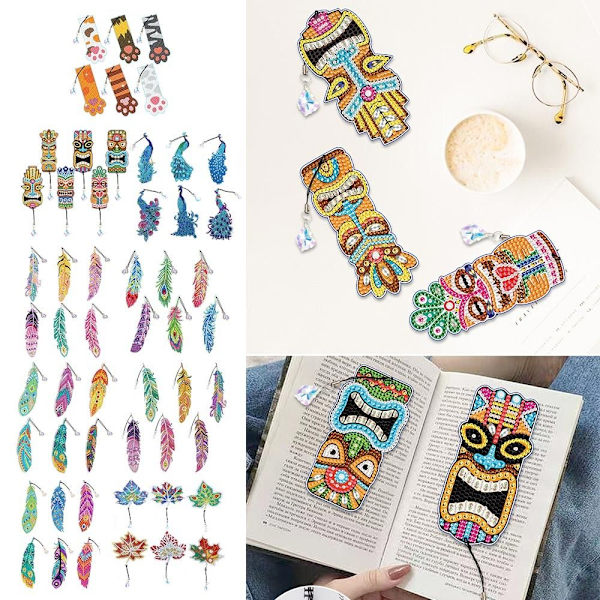 6st/ Set Feather Bookmark Diamond painting Bokmärke 05 05 05