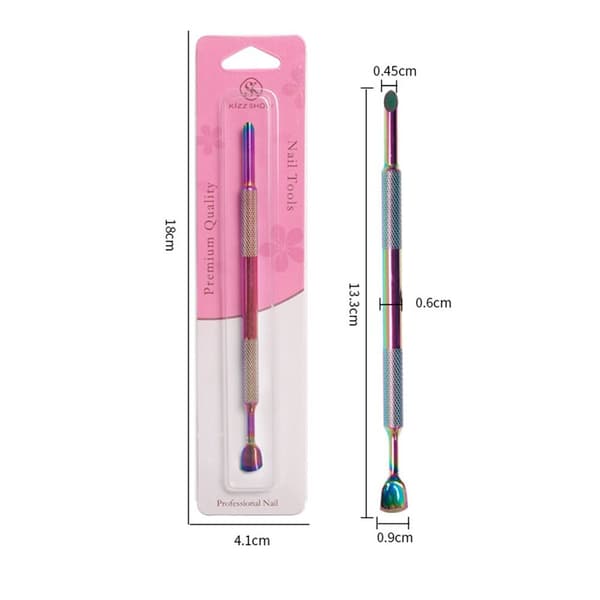 Horseshoe Nail Cuticle Pusher Selvklebende Sand Flake Silver-2pcs