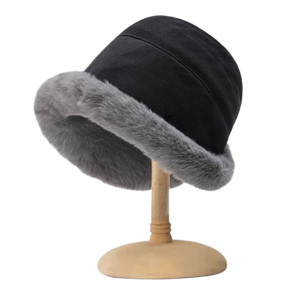 Dam Vinter Bucket Hat Faux Fur Warm Fisherman Cap