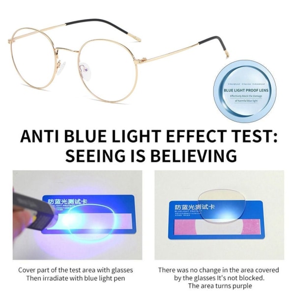 Anti-Blue Light Glasögon Överdimensionerade glasögon GULD GULD Gold
