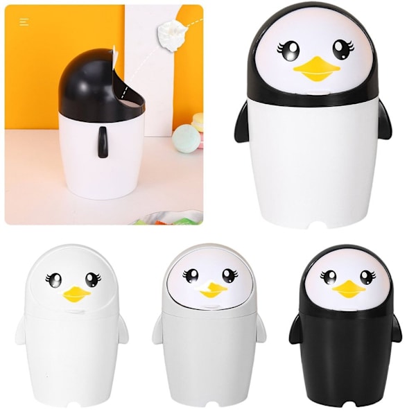 Desktop søppelbøtte Penguin søppelbøtte HVIT White