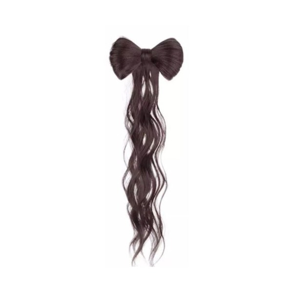 Ponytail Peruukki Clip Bowknot Half-solmio peruukkikiinnike TUMMANRUSKEA dark brown