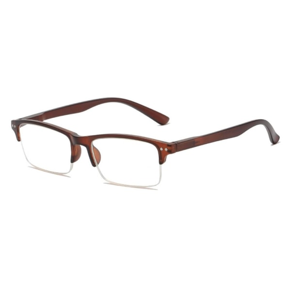 Anti-blåt lys læsebriller Firkantede briller BRUN Brown Strength 250