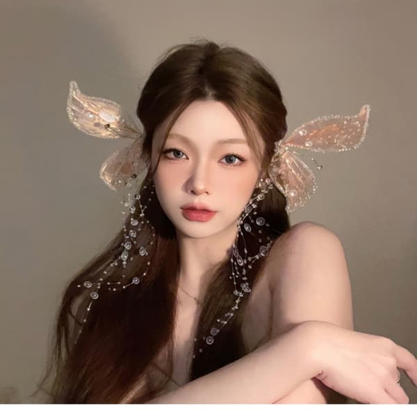 Fairy Ear Hodeplagg Krystall Hårnål HVIT White