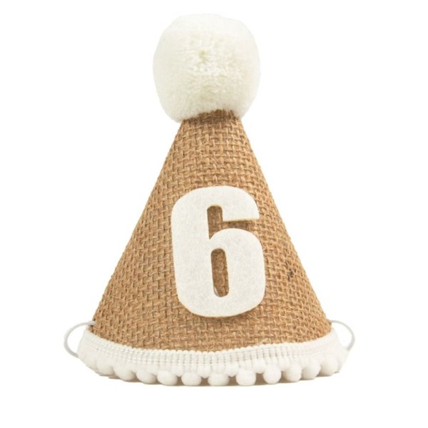 2st Burlap Hat Baby Shower Hat NO.6 NO.6 No.6