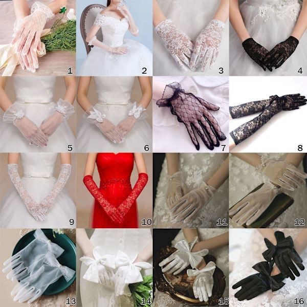 1 Par Lacehansker Bryllup Brudeshansker 3 3