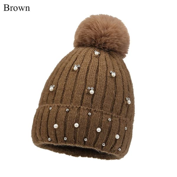 Vintermössa Stickad Cap BRUN brown