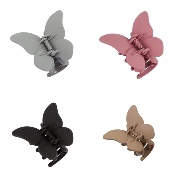 4stk Butterfly Hårklemmer Matte Hair Claw Clips H H H