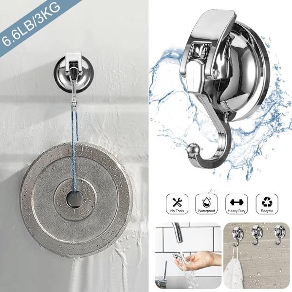 6 kpl Imukuppikoukku Tyhjiö Imu Suihkukoukut Viittakoukut silver 6pcs-6pcs