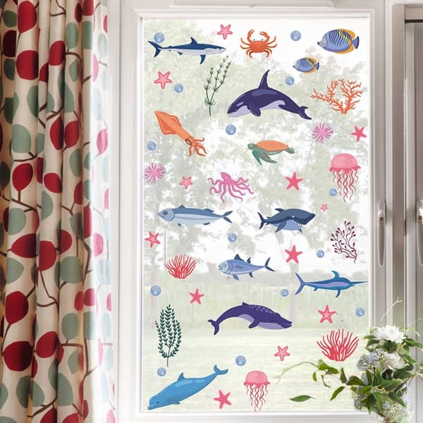 Elektrostatisk mærkat Ocean Animal Decals 2 2 2