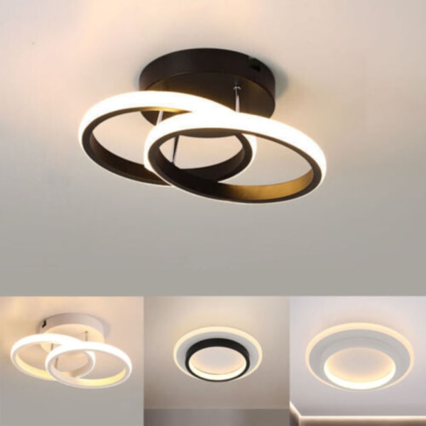 LED Lampe Loftslys SORT DOBBELT CIRKEL DOBBELT CIRKEL Black Double Circle-Double Circle