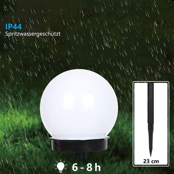 2stk Garden Globe Lamper Solar Light HVIT LYS HVIT LYS white light